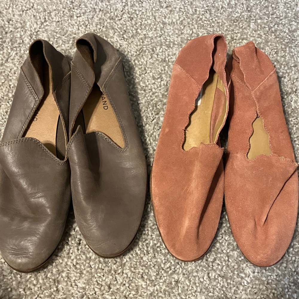 BROWN ONLY Lucky Brand Women's Brown and Tan Leather Flats